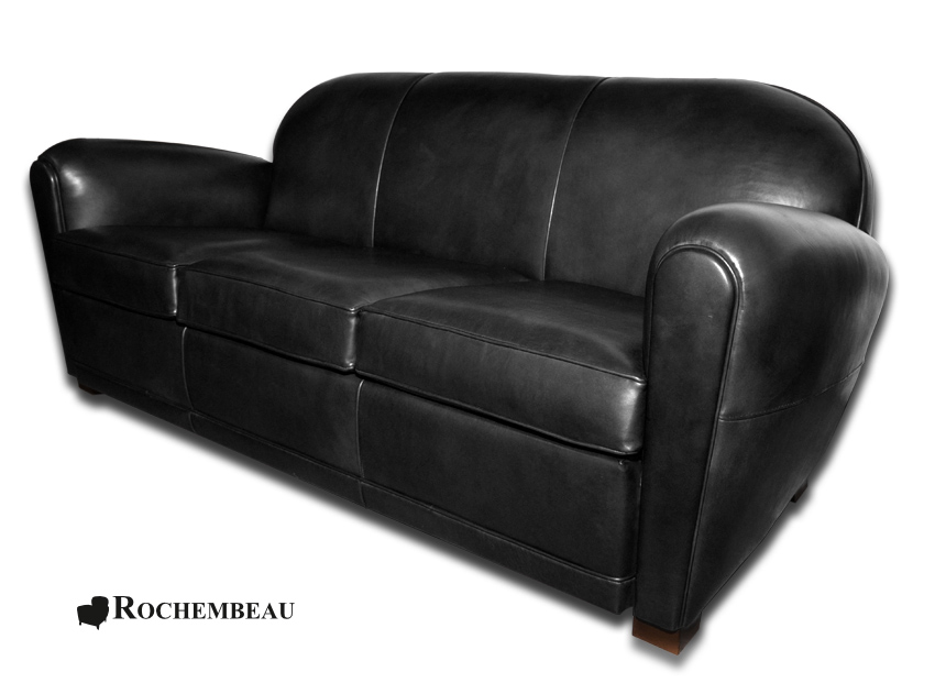 Grain Sheepskin Leather Club Sofa, 7ft Leather Sofa Bed