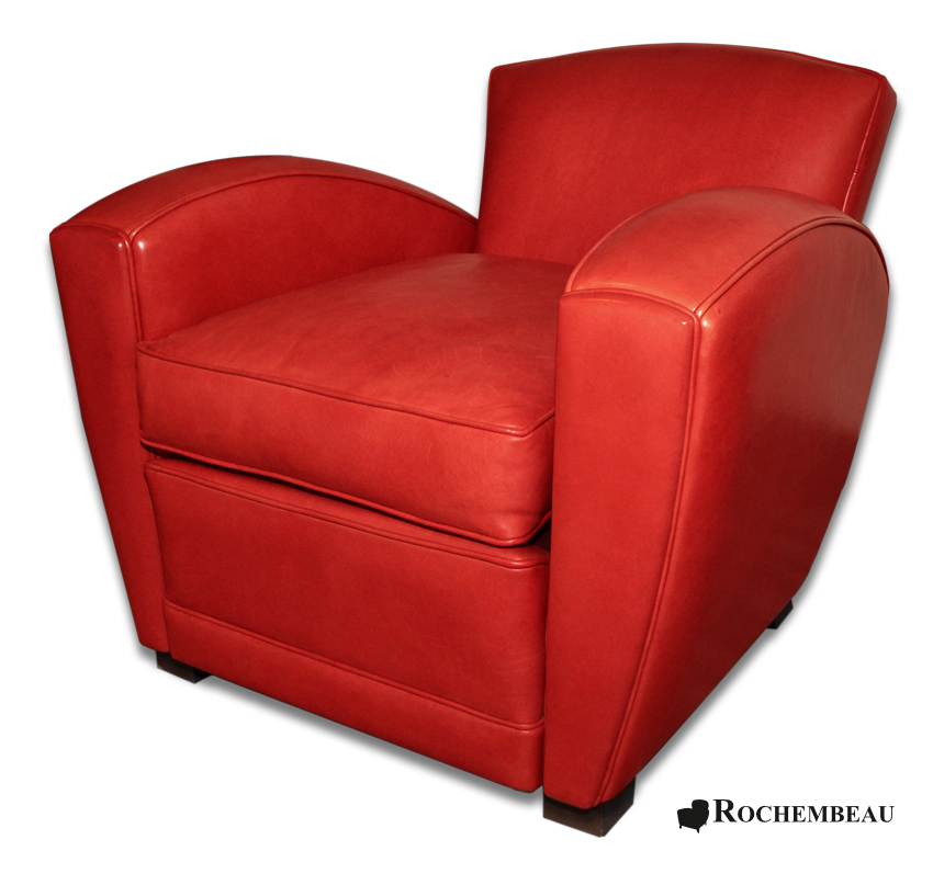 London Club Armchair Rochembeau Sheepskin Leather Chair - Red Leather Club Chair Recliner London Club Armchair Rochembeau Sheepskin Leather Chair - Red Leather Club Chair Recliner