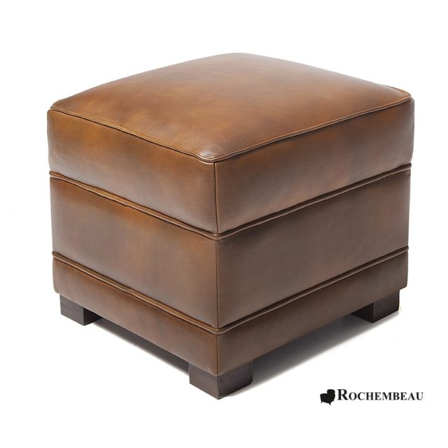 Leather Square Footstool
