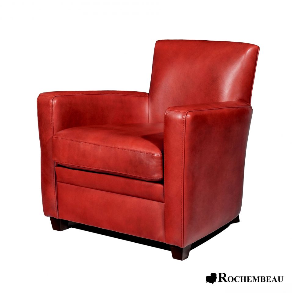 CHARLESTON Club Armchair. Rochembeau sheepskin leather club chair