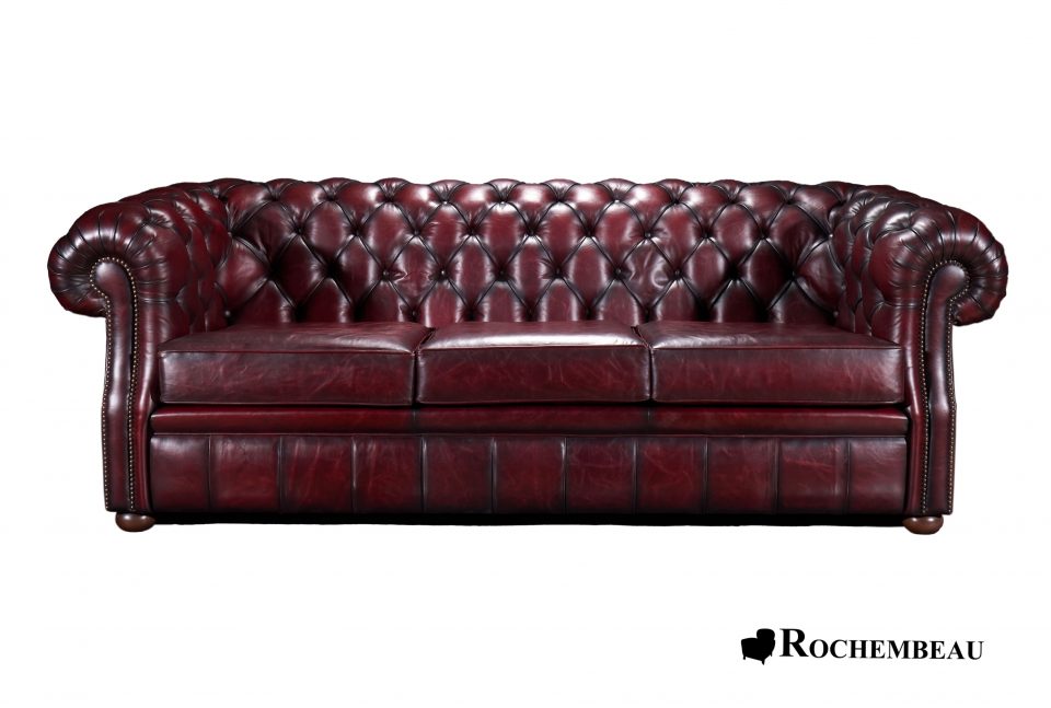 Canapé Chesterfield cuir haut de gamme COOK 3 places - Rochembeau