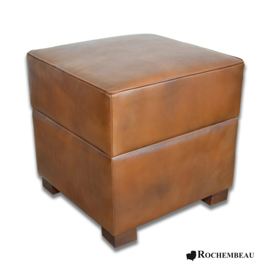 Leather Square Footstool