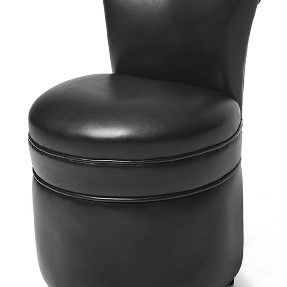 Round Footstool with seat back.