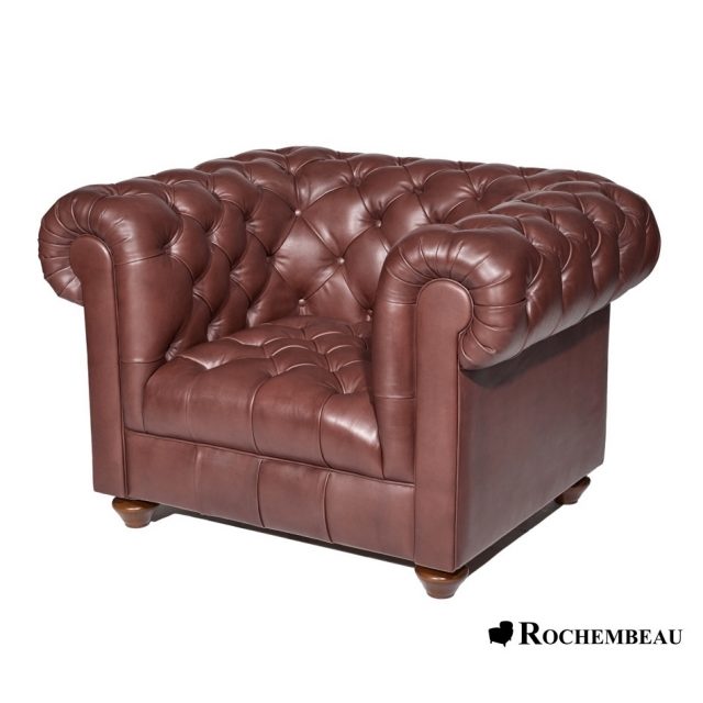 2 Club Chester 5 Fauteuil 37 NEWTON 173 Fauteuil Chesterfield NEWTON marron fonce Rochembeau.jpg