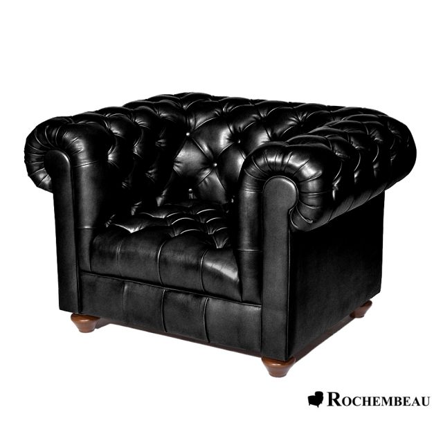 2 Club Chester 5 Fauteuil 37 NEWTON 175 Fauteuil Chesterfield NEWTON noir  Rochembeau.jpg