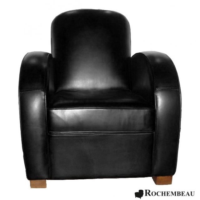 Newcastle fauteuil club Rochembeau noir brillant.jpg