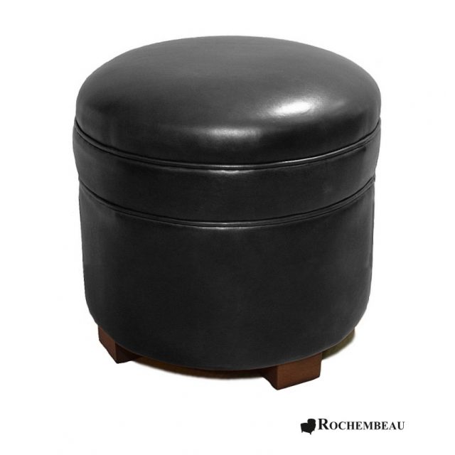 pouf rond en cuir noir brillant.jpg