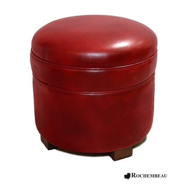 pouf rond en cuir rouge ferrari.jpg